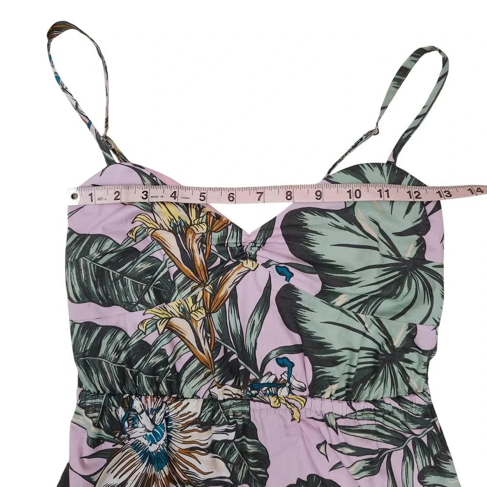 J.Crew Printed Poplin Cami Dress Tropical Floral Pink XS Sweetheart Neckline